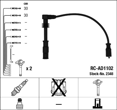 Комплект проводов зажигания   2348   NGK