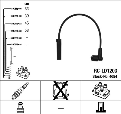 Комплект проводов зажигания   4054   NGK