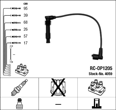 Комплект проводов зажигания   4059   NGK