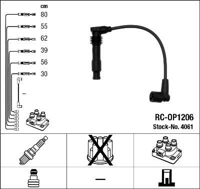 Комплект проводов зажигания   4061   NGK