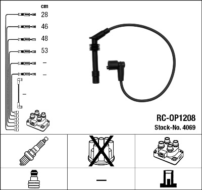 Комплект проводов зажигания   4069   NGK