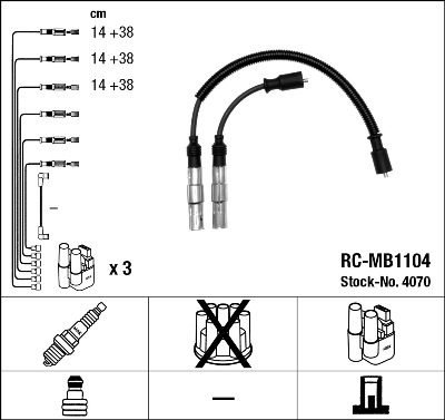 Комплект проводов зажигания   4070   NGK