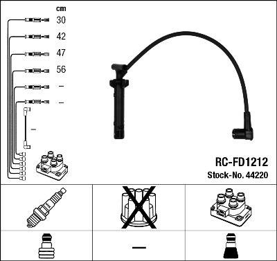 Комплект проводов зажигания   44220   NGK