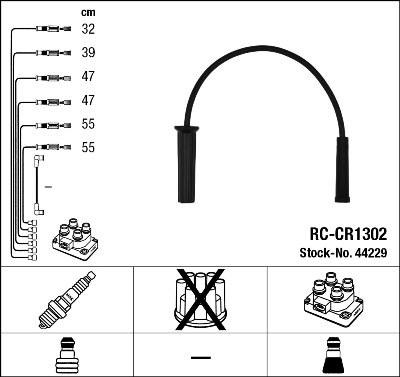 Комплект проводов зажигания   44229   NGK