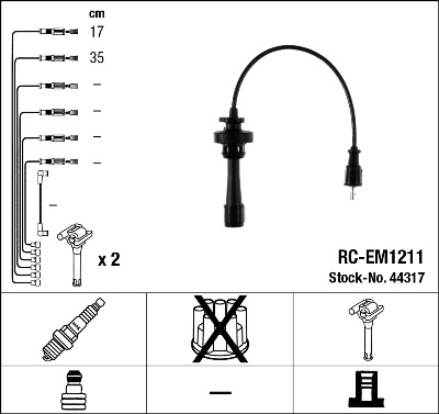 Комплект проводов зажигания   44317   NGK
