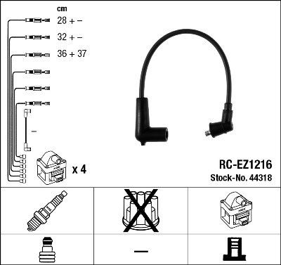 Комплект проводов зажигания   44318   NGK