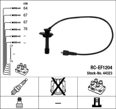 Комплект проводов зажигания   44323   NGK