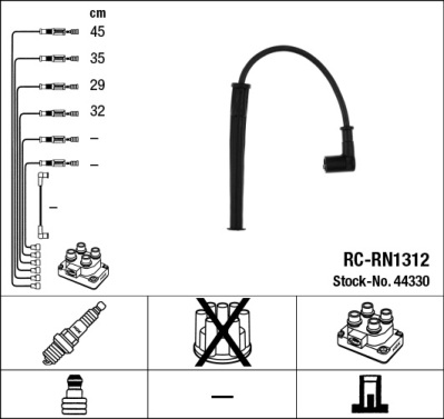 Комплект проводов зажигания   44330   NGK