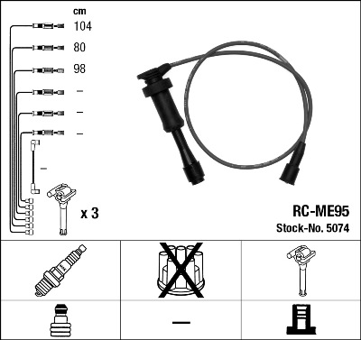 Комплект проводов зажигания   5074   NGK