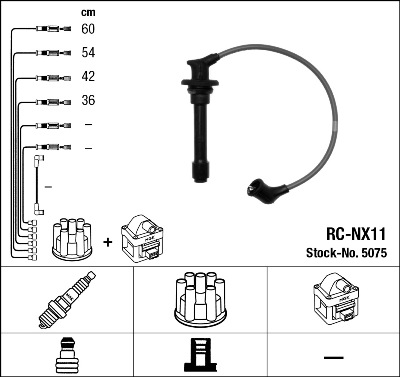 Комплект проводов зажигания   5075   NGK
