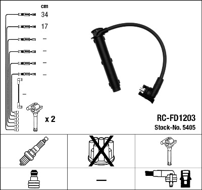 Комплект проводов зажигания   5405   NGK