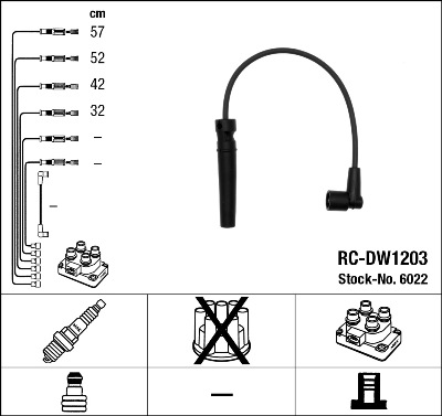 Комплект проводов зажигания   6022   NGK