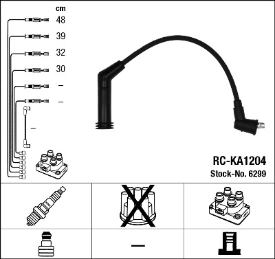 Комплект проводов зажигания   6299   NGK