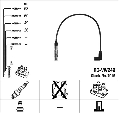 Комплект проводов зажигания   7015   NGK