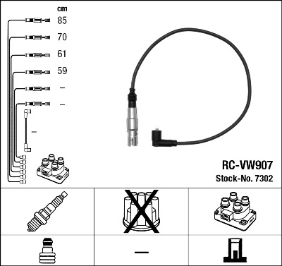 Комплект проводов зажигания   7302   NGK