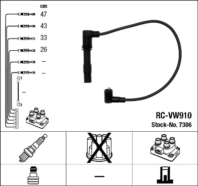 Комплект проводов зажигания   7306   NGK