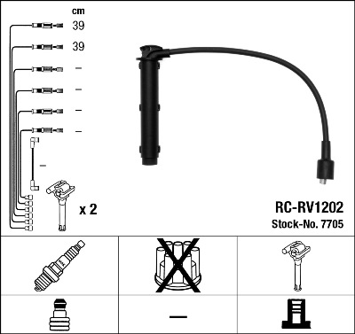 Комплект проводов зажигания   7705   NGK
