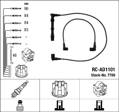 Комплект проводов зажигания   7709   NGK