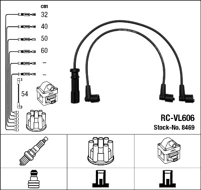 Комплект проводов зажигания   8469   NGK