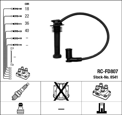 Комплект проводов зажигания   8541   NGK