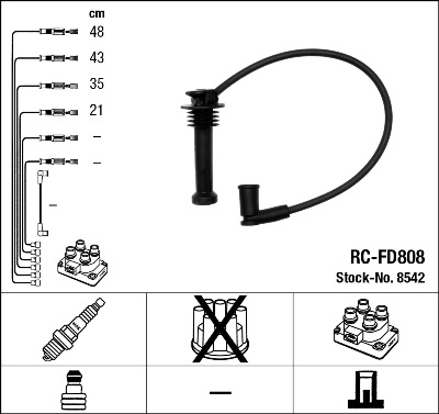 Комплект проводов зажигания   8542   NGK