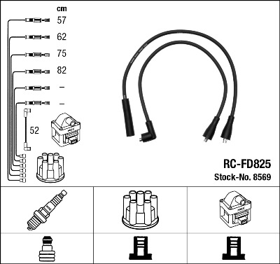 Комплект проводов зажигания   8569   NGK
