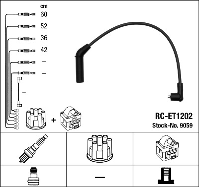 Комплект проводов зажигания   9059   NGK