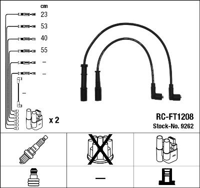 Комплект проводов зажигания   9262   NGK