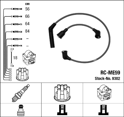 Комплект проводов зажигания   9302   NGK