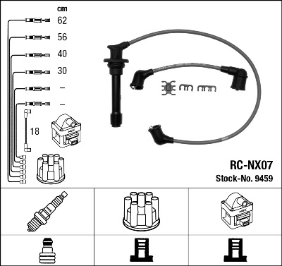 Комплект проводов зажигания   9459   NGK