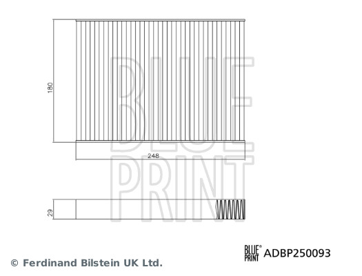 Фільтр, повітря у салоні   ADBP250093   BLUE PRINT