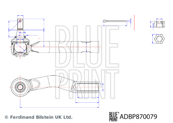 Наконечник поперечной рулевой тяги   ADBP870079   BLUE PRINT