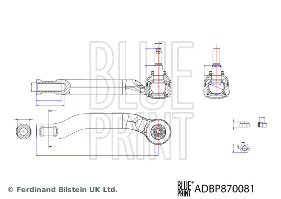 Наконечник поперечной рулевой тяги   ADBP870081   BLUE PRINT