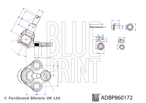 Нижній/верхній кульовий шарнір   ADBP860172   BLUE PRINT
