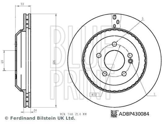 Тормозной диск   ADBP430084   BLUE PRINT