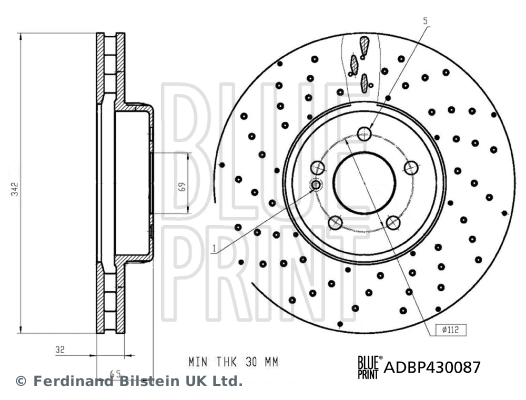 Гальмівний диск   ADBP430087   BLUE PRINT