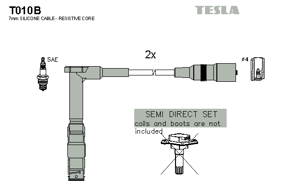 Комплект проводів високої напруги   T010B   TESLA