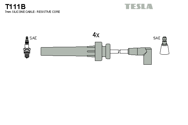 Комплект проводов зажигания   T111B   TESLA