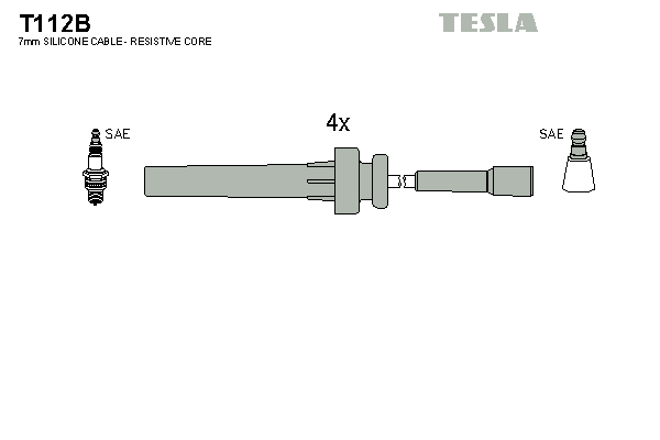 Комплект проводів високої напруги   T112B   TESLA