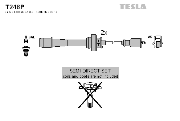 Комплект проводов зажигания   T248P   TESLA