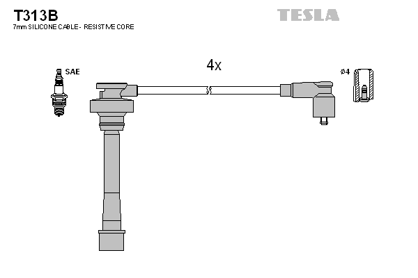 Комплект проводов зажигания   T313B   TESLA