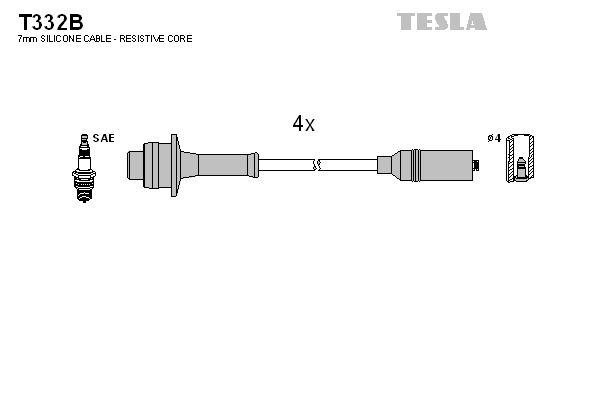 Комплект проводов зажигания   T332B   TESLA
