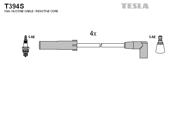 Комплект проводов зажигания   T394S   TESLA
