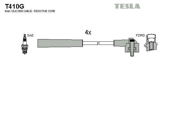 Комплект проводів високої напруги   T410G   TESLA