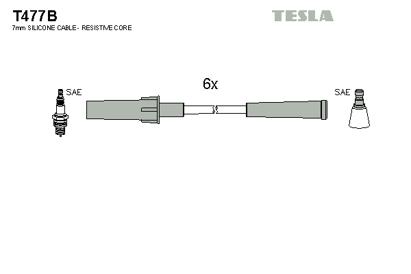 Комплект проводов зажигания   T477B   TESLA