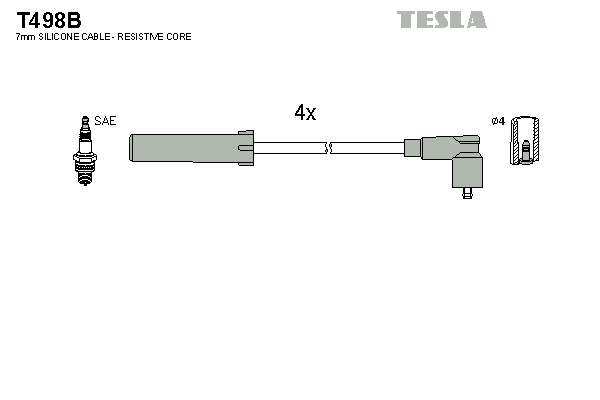 Комплект проводов зажигания   T498B   TESLA