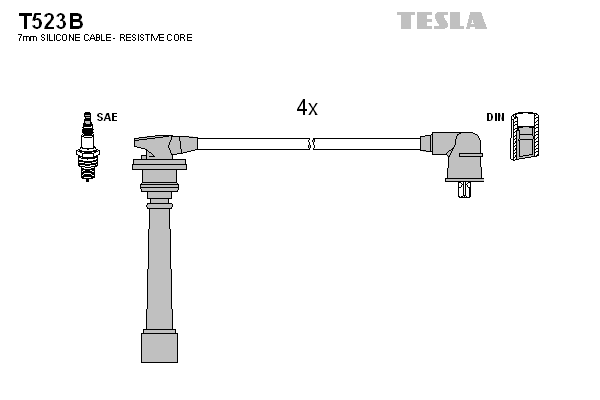 Комплект проводов зажигания   T523B   TESLA