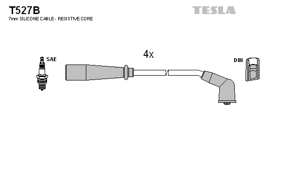 Комплект проводов зажигания   T527B   TESLA