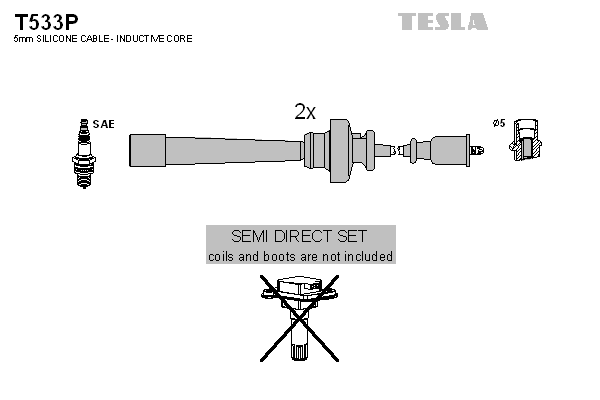 Комплект проводов зажигания   T533P   TESLA