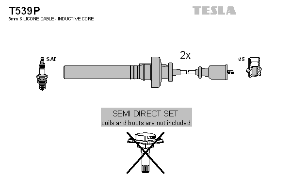 Комплект проводов зажигания   T539P   TESLA